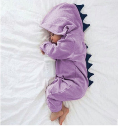 動きやすい長袖ベビーロンパースの後ろ側ディテール
