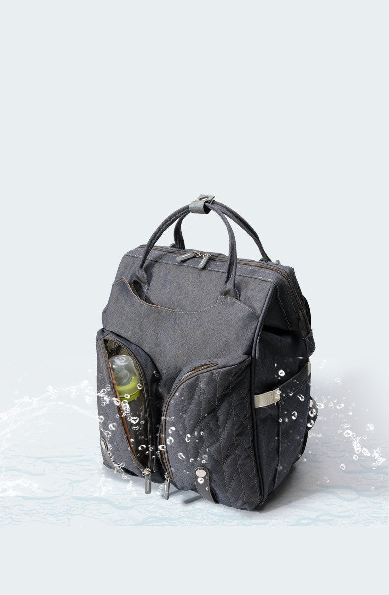 モランディグレーの折りたたみベビーベッド付きマザーズバッグカラー比較（落ち着いた色合い）
