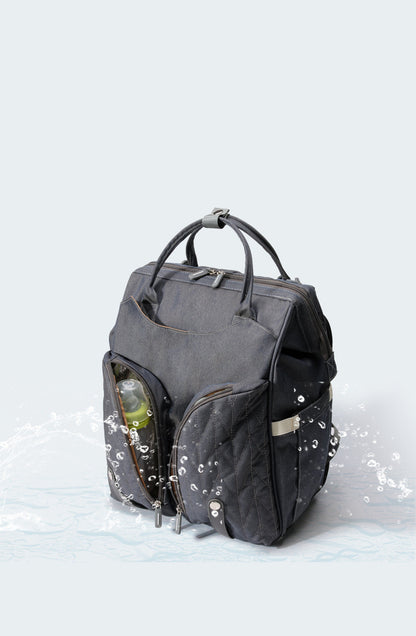 モランディグレーの折りたたみベビーベッド付きマザーズバッグカラー比較（落ち着いた色合い）
