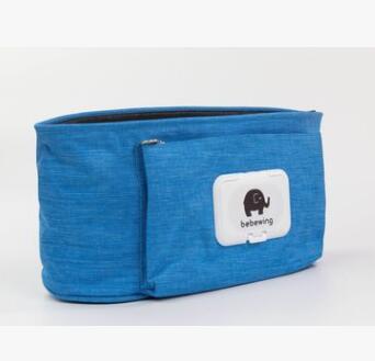 ブルーのベビーカー用ハンドル収納バッグ本体イメージ（ベビーカーオーガナイザー）
