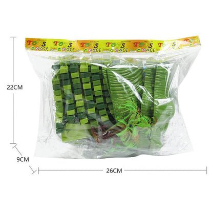 恐竜シミュレーショントラックセット｜電動オフロードカー・153ピース組み立てレール・親子で遊べる知育ビルディングトイ