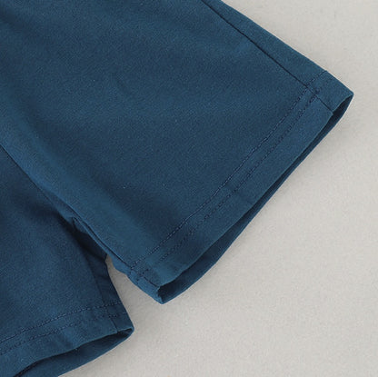 さらっと快適に動ける 子ども半袖Tシャツ＆ショートパンツ上下セット フクロウプリント コットン 80~120cm