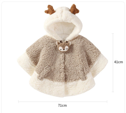 カエルデザインのベビーフードクローク グリーン
