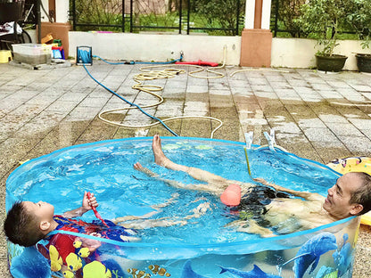 海の生き物柄 キッズパドリングプール 直径122cm x 高さ25cm PVC製 3〜6歳向け コンパクト家庭用プール