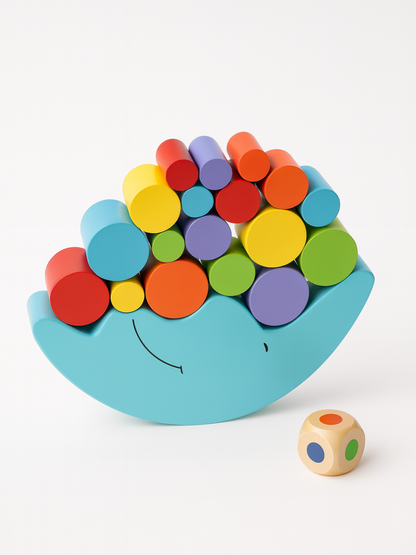 木製バランスブロックとゆらゆらベースのバランスゲームセット
