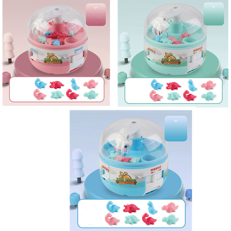 レッド・ブルー・ピンク・グリーンの4色恐竜マシンが横一列に並んだ画像
