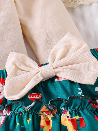 大きなリボンがポイントのベビークリスマススカート正面スタイル
