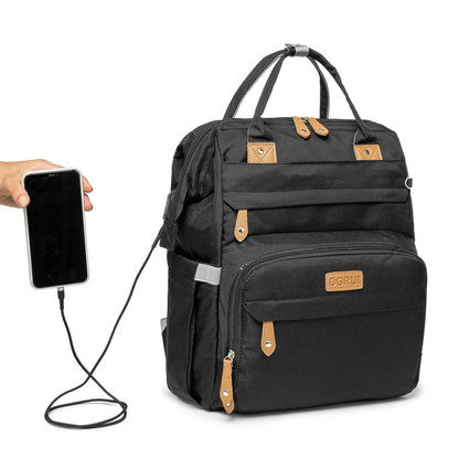 おむつバッグとして使える｜折りたたみベビーベッド一体型マザーズリュック 防水オックスフォード 41×29×19cm