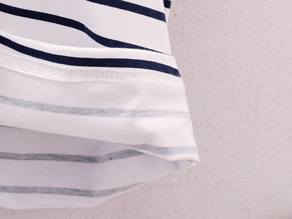 汗ばむ季節もさらっと快適な 男の子ノースリーブトップス＆ショートパンツセット ボーダー×パンダプリント コットン 80~110cm