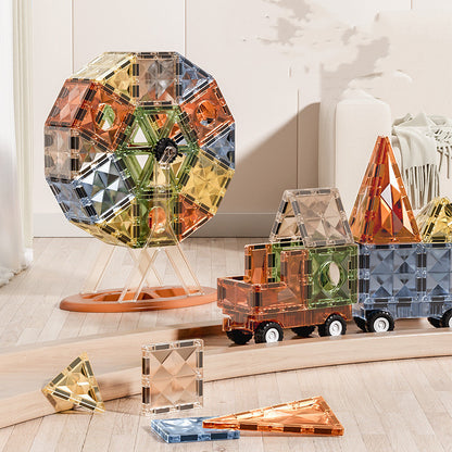 観覧車のような球体モデルを組み立てた4Dマグネットブロックセット
