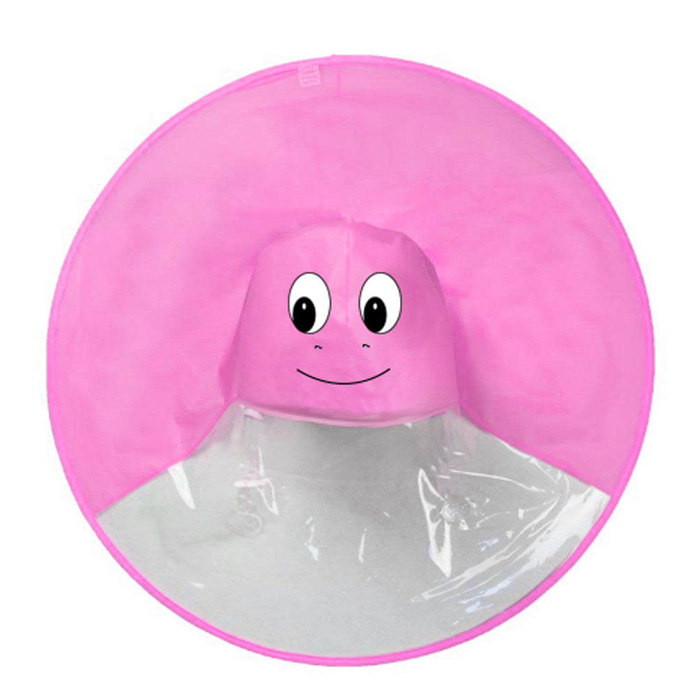 雨の日も軽やかに動ける 子どもフード付きレインポンチョ ケープ型アニマルデザイン PVC薄手