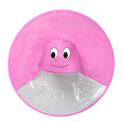 雨の日も軽やかに動ける 子どもフード付きレインポンチョ ケープ型アニマルデザイン PVC薄手