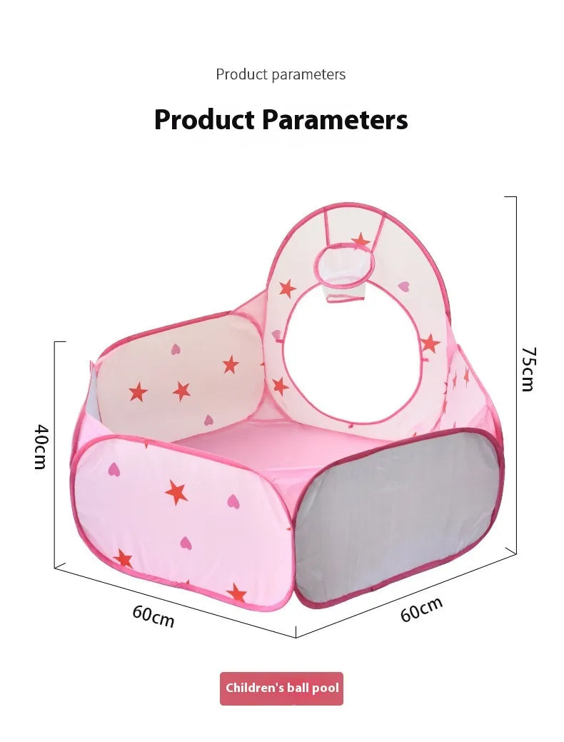 ボールプール単体 ピンク サイズ寸法イメージ 幅60cm 奥行60cm 高さ75cm 図解（白背景・テキスト入り）
