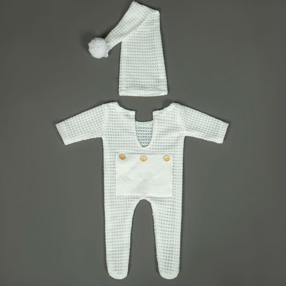 新生児フォト用ニットロンパース｜スパンデックス素材・伸縮性抜群・柔らかタッチ・男女兼用 | Newborn Photography Knit Romper | Soft Stretch Spandex Fabric, Gentle Touch, Unisex
