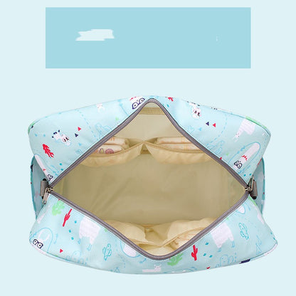 【大容量36〜55L】カモフラ柄ナイロンおむつバッグ ショルダータイプ ファスナー開閉 書類ポケット付き