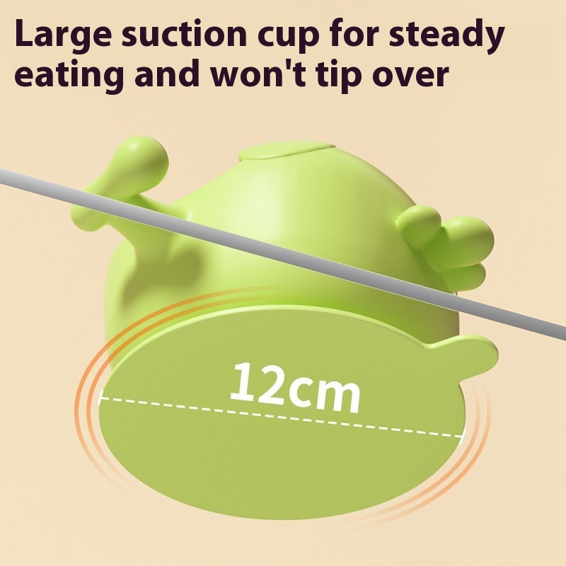 ひよこベビーボウルの直径12cmを示した上からのサイズ説明画像（ひよこシリコンベビーボウル）
