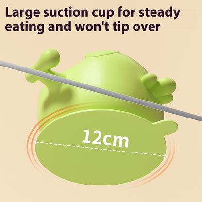 ひよこベビーボウルの直径12cmを示した上からのサイズ説明画像（ひよこシリコンベビーボウル）
