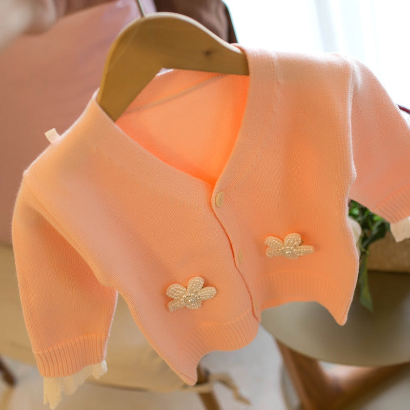 パープルカラーの韓国風ベビーアウター
