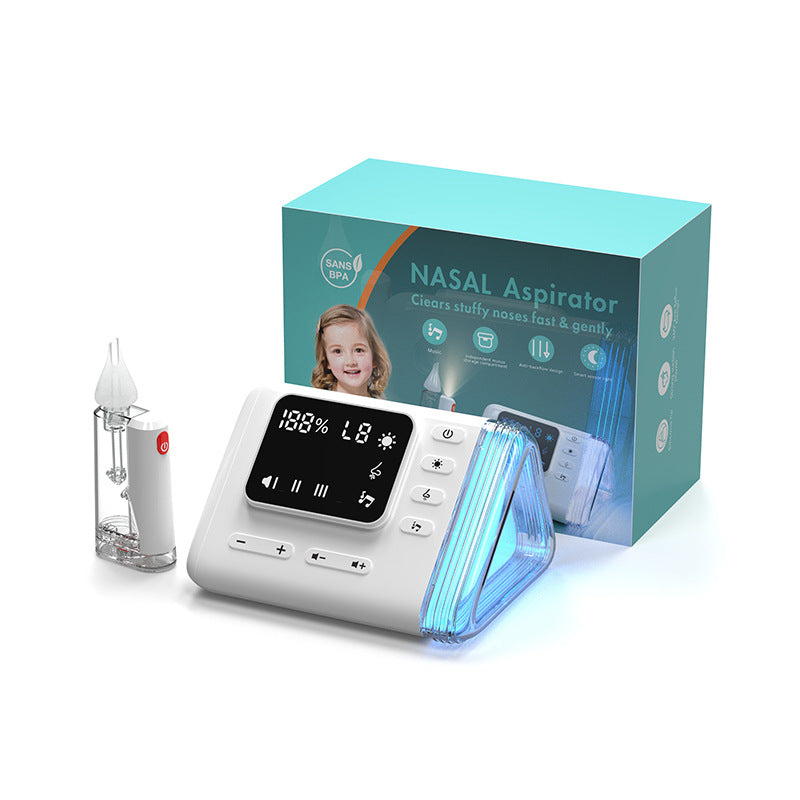 ノーズクリーナー本体と分解したタンク・ノズルが並んだ画像（お手入れしやすい鼻吸い器）
