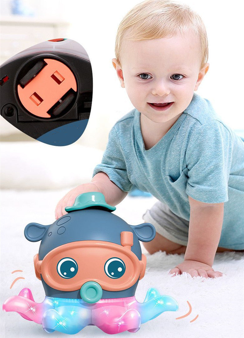 スイッチを入れてボールを浮かせているタコさんトイ
