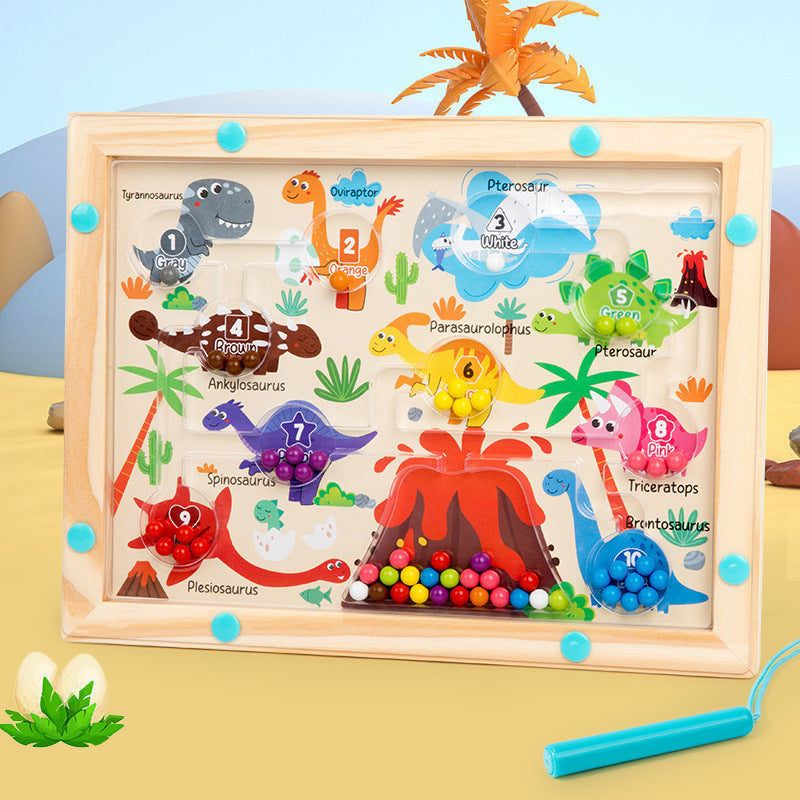 モンテッソーリ木製マグネット迷路 数学学習ボード
