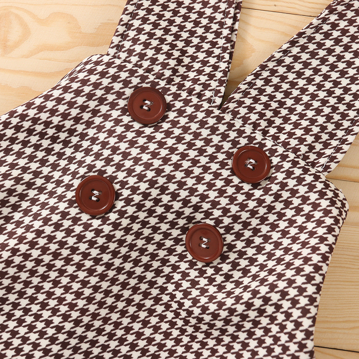 きちんと可愛いが叶う 女の子ハイネックプルオーバー×千鳥格子ジャンパースカート スカートセット コットン 90〜130cm