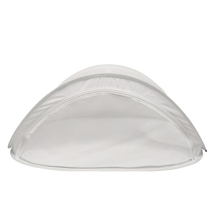ホワイトメッシュの半円型ベビー蚊帳テント単体画像（折りたたみ式ベビーベッドカバー）
