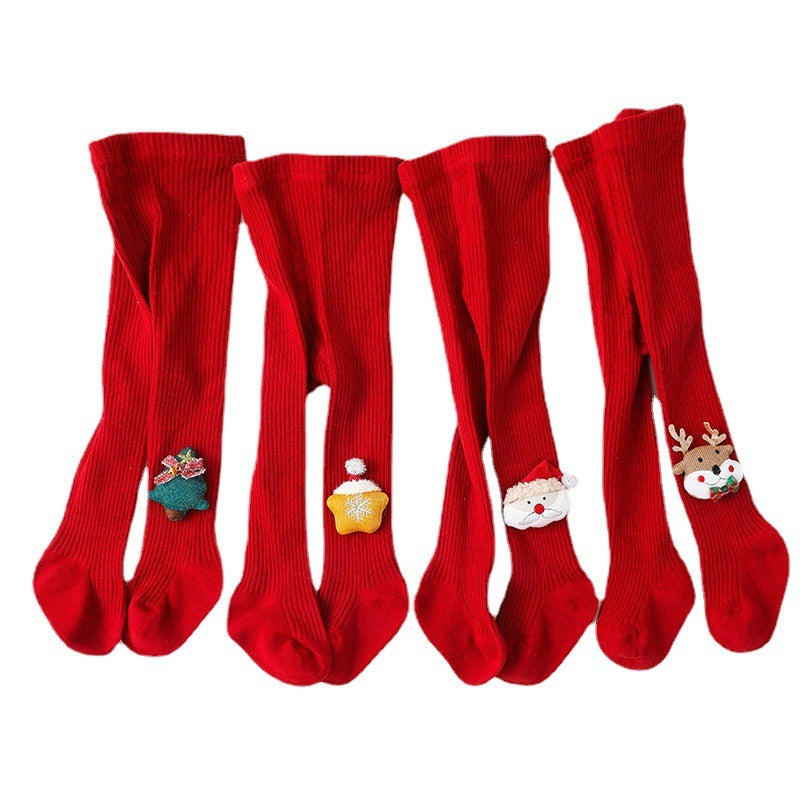 高ウエストタイプの暖かいベビーパンツ
