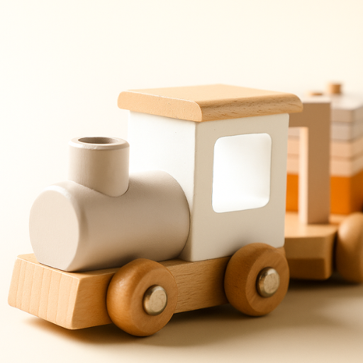 数字ブロック付き木製列車トイ
