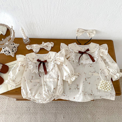 女の子用春秋向けコットンベビー服
