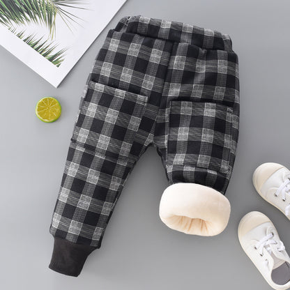 柔らかいフリース裏地の暖かパンツ
