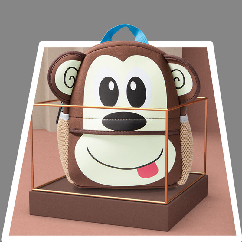 幼稚園リュック ネオプレン素材 20L以下 防犯意識 ファスナー開閉 サンドイッチポケット 通気性 耐摩耗 軽量 アニマル柄