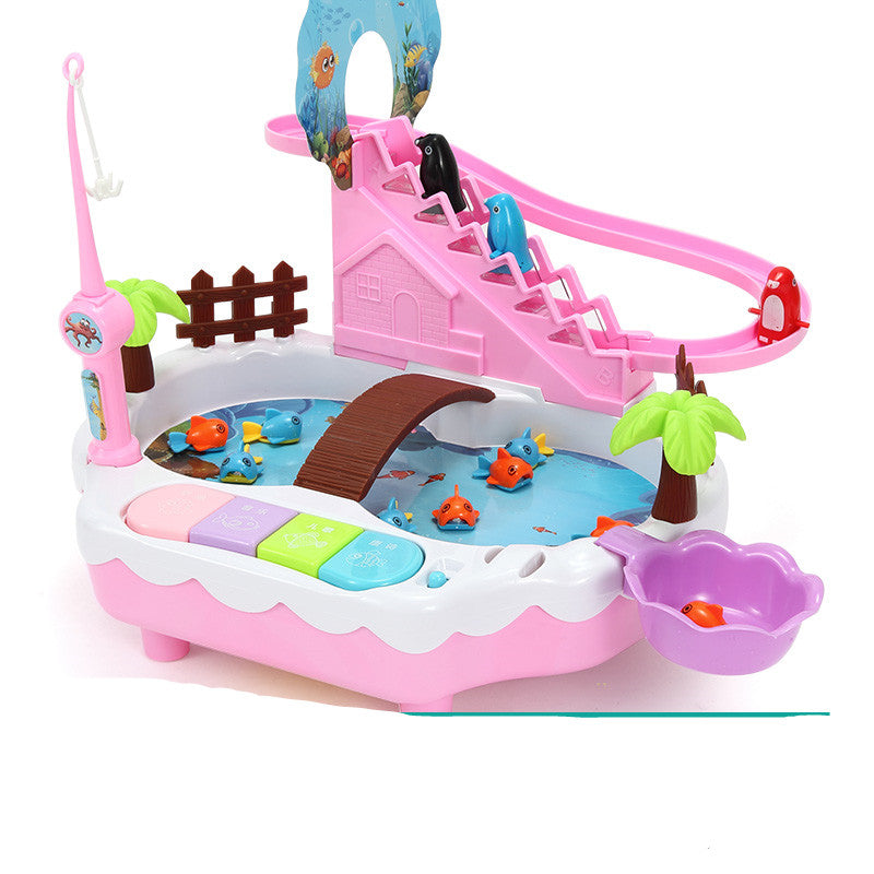 白背景でピンクの本体と水面エリアが見やすい角度の全体イメージ
