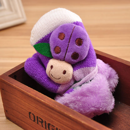 パープルベビー手袋の素材ディテール
