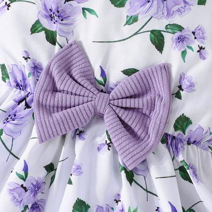 ふんわり花柄で可憐にまとまる 女の子ノースリーブAラインワンピース＆フリルカーディガンセット ポリエステル素材 2〜8歳