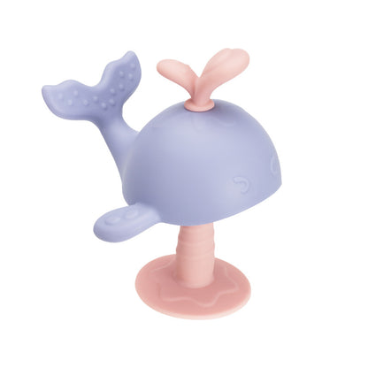 くじらモチーフ シリコン歯固め（歯がため）パープルピンク 単品 正面
