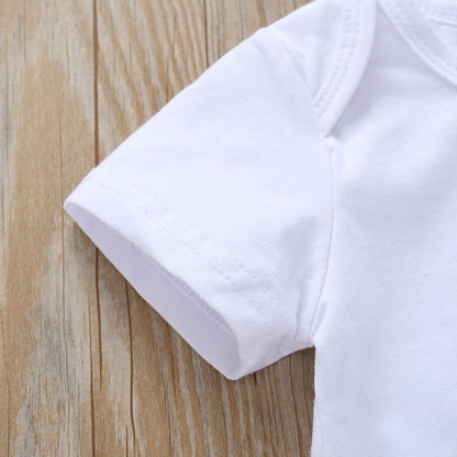 特別感のあるきらめきリボンで可愛く決まる 女の子ベビーロンパース＆ブルマ＆ヘアバンド3点セット 王冠ロゴプリント コットン混 70〜100cm