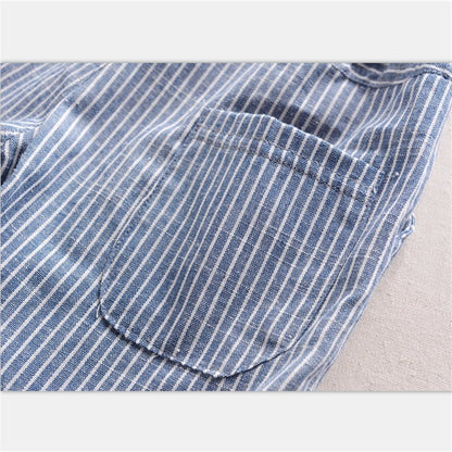 やさしいコットンで涼しく動きやすい 男の子恐竜カートゥーン 半袖Tシャツ×ストライプショートパンツ上下セット ライトブルー 90〜130cm