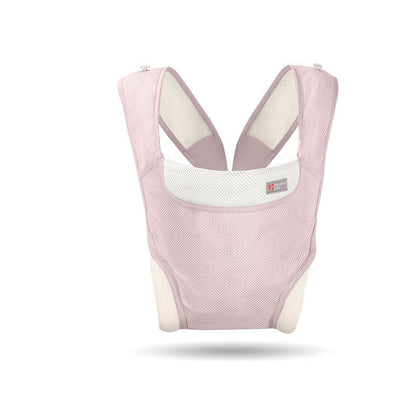 ダブルショルダー抱っこ紐 ピンク 本体イメージ（密着抱っこ）

