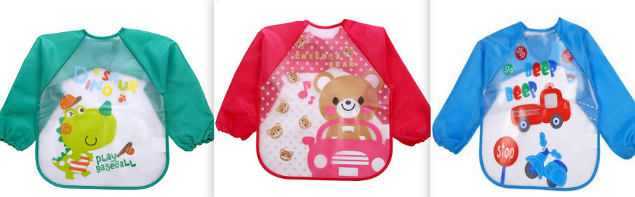 ベビー防水お食事エプロン | Long Sleeve Waterproof Baby Bib Apron Painting Gown Lumisei Prime