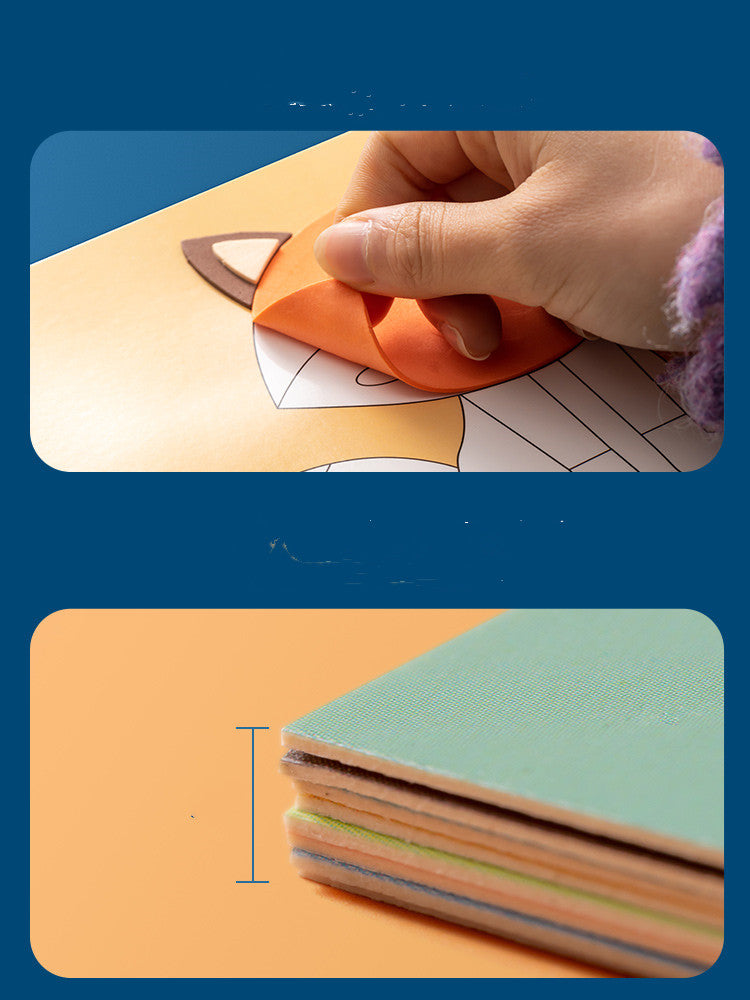 EVAスポンジシールの貼り付け手順 DIY工程 手先トレーニング 参照シート付き
