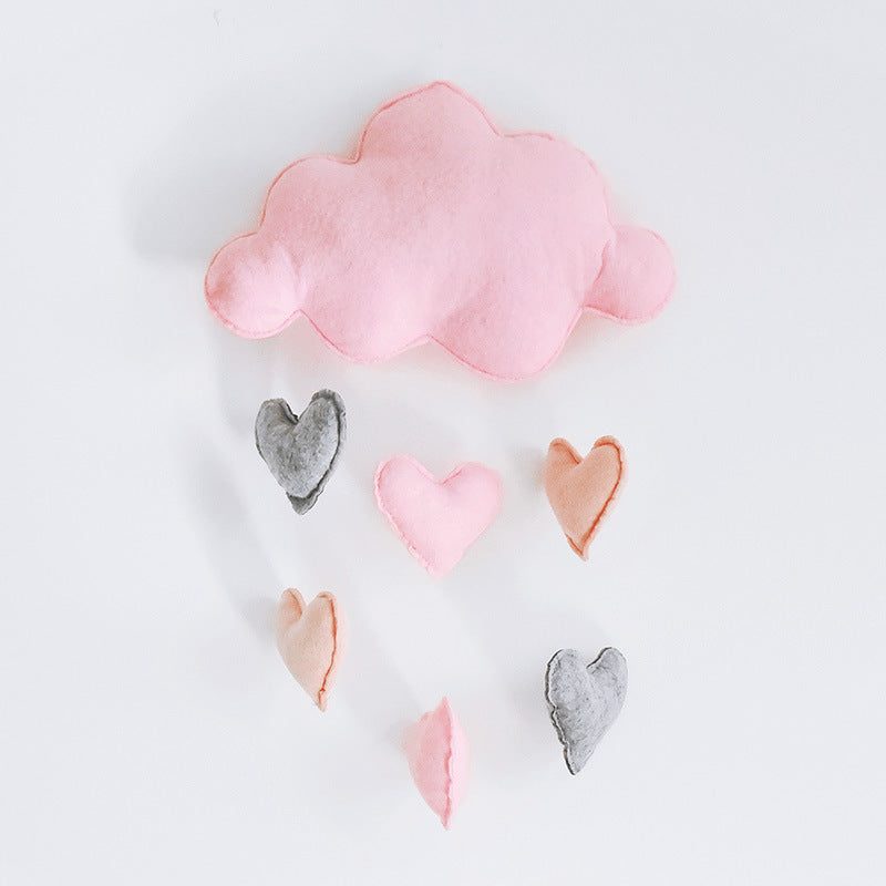 フェルト雲ガーランド ピンク雲×ハートモチーフ テントデコ
