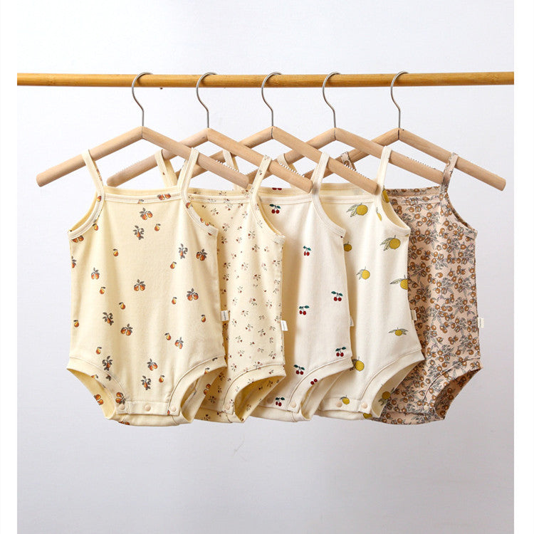 プリント柄が選べる夏用ベビースリングロンパースのバリエーション
