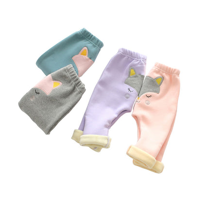 ソフト加工を施したコットン生地のベビーPPロングパンツ
