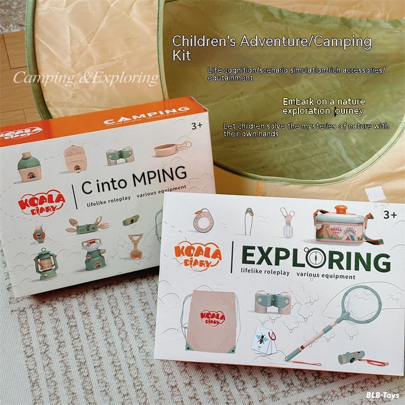 コアラキャンプごっこテントセット 昆虫観察ボックス 虫取り網付き 22点セット 25点セット 室内アウトドア冒険インドアプレイ 親子遊び 知育インタラクティブトイ