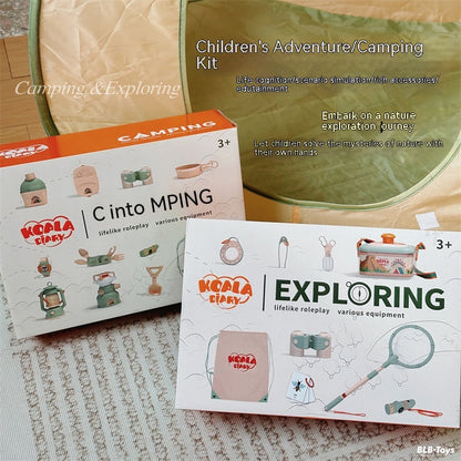 コアラキャンプごっこテントセット 昆虫観察ボックス 虫取り網付き 22点セット 25点セット 室内アウトドア冒険インドアプレイ 親子遊び 知育インタラクティブトイ