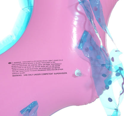 ジュニア向け クリアクラゲ型インフレータブル浮き輪（ピンク×クリアブルー）本体サイズ125 x 40cm エコPVC 0.25mm