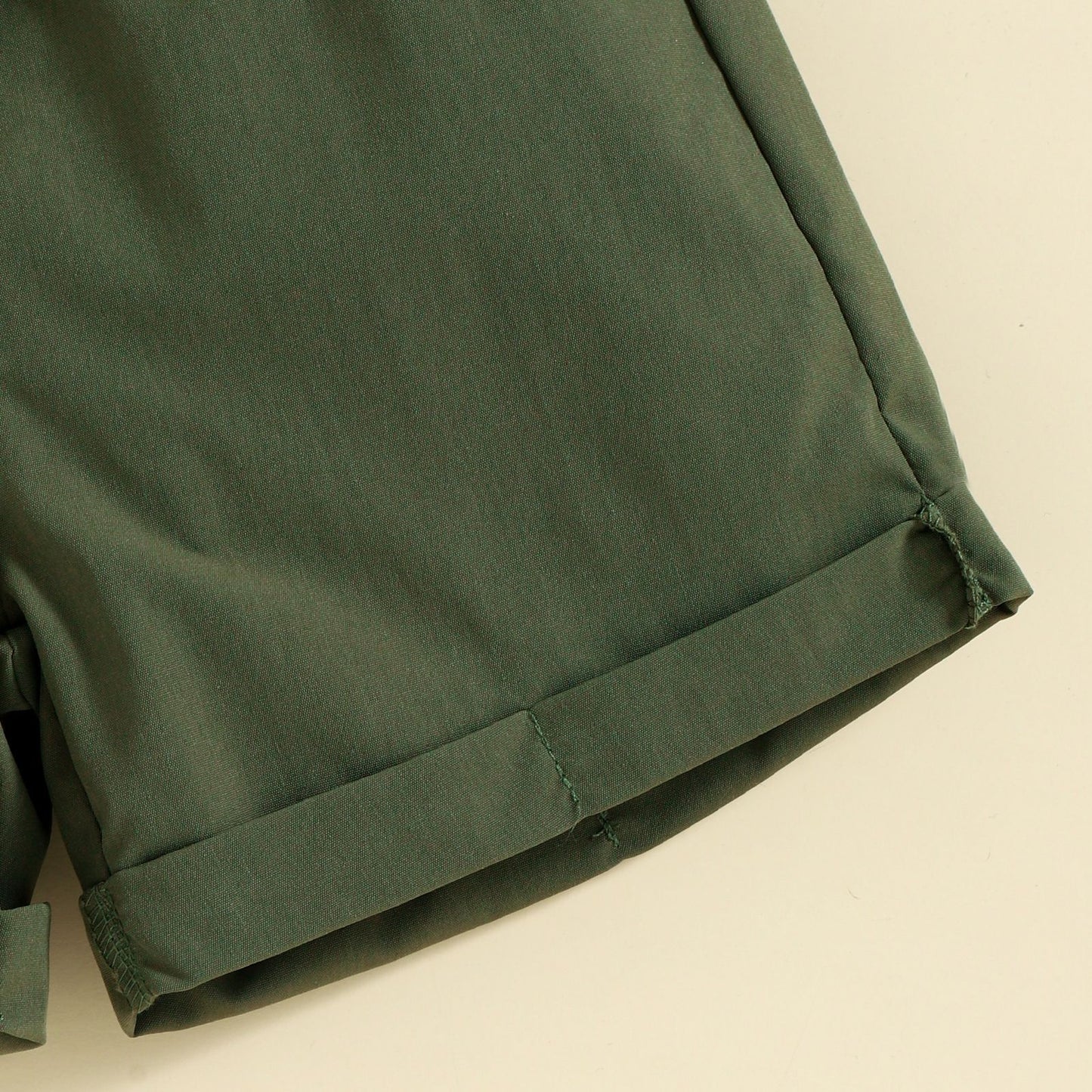 涼しくきれい見えが叶う 女の子ワンショルダートップス＆ショートパンツセット リブ×コットン素材 90~130cm