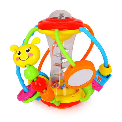 ぶら下がりパーツと持ち手部分がわかるラトルボールの別アングル（白背景）
