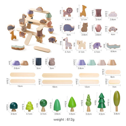 シリコンスタックストーンを積み上げたシーソーゲームのクローズアップ
